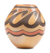 Award Winning Pottery Jar, with Migration Pattern