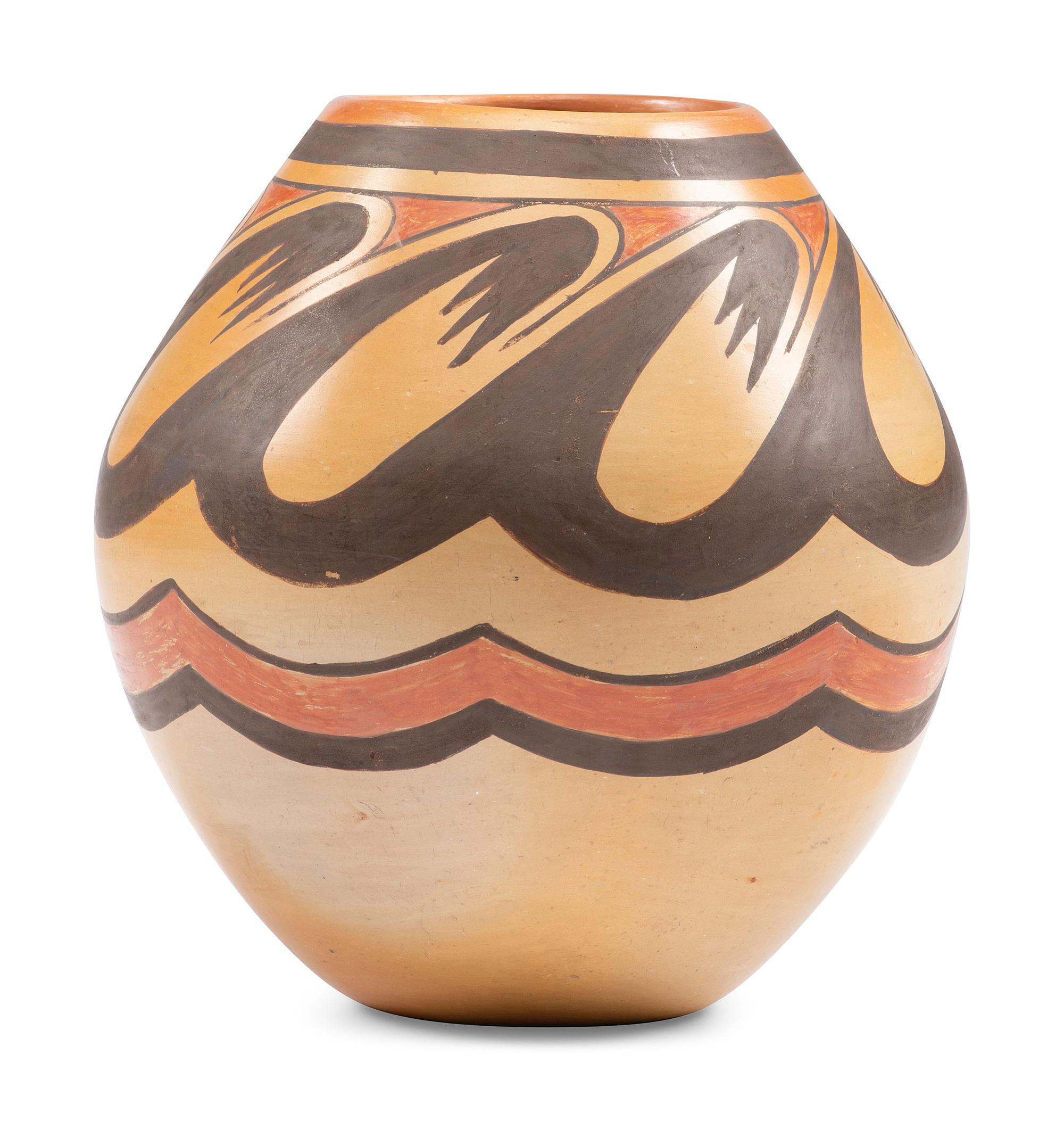 Award Winning Pottery Jar, with Migration Pattern
