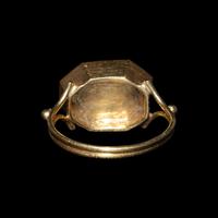 A Late Roman or Byzantine Red Jasper Intaglio with a Monogram — Set in a 19th Century gold ring