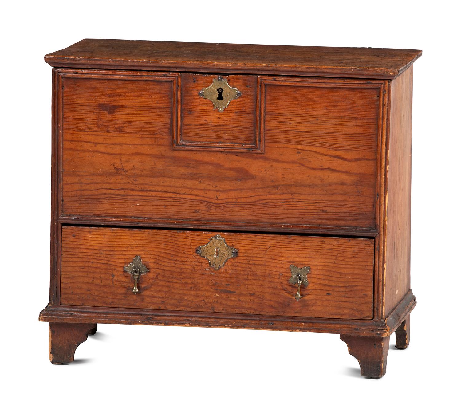 A Diminutive William and Mary Yellow Pine One-Drawer Blanket Chest