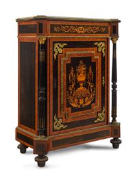 A Napoleon III Style Parcel Ebonized and Marquetry Meuble d'Appui