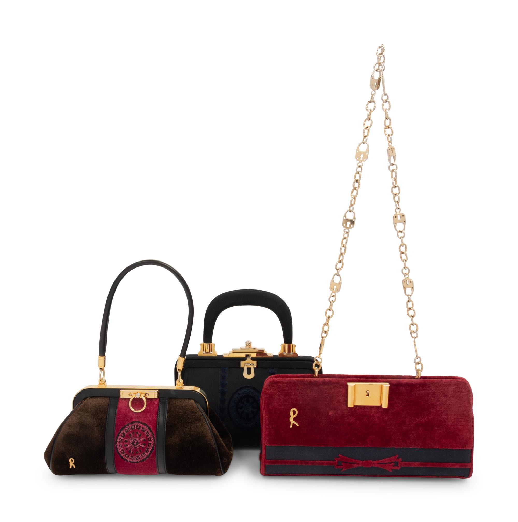 Three Roberta di Camerino Velvet Hand Bags, 1970s