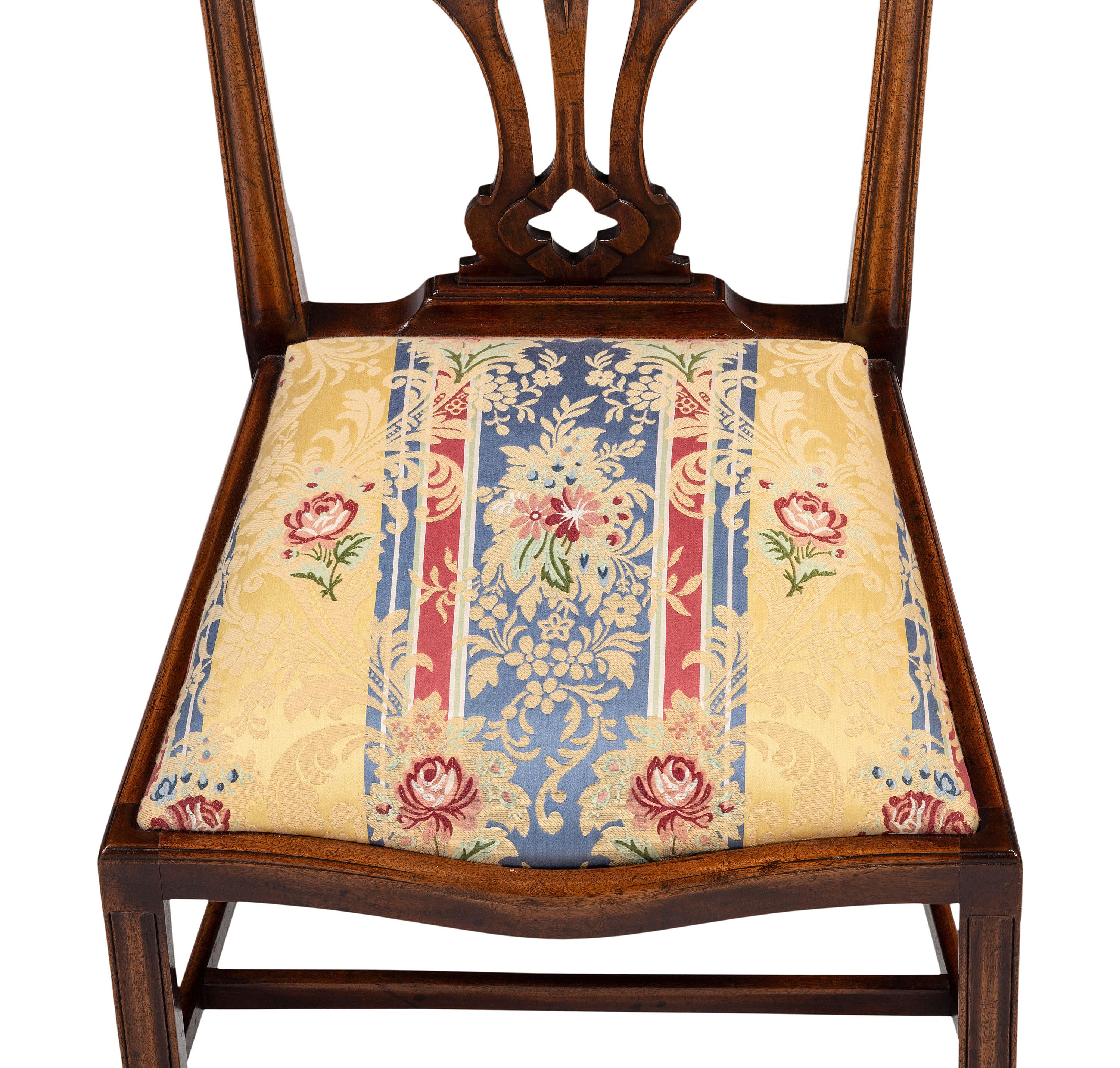 Eight George III Style Walnut Dining Chairs