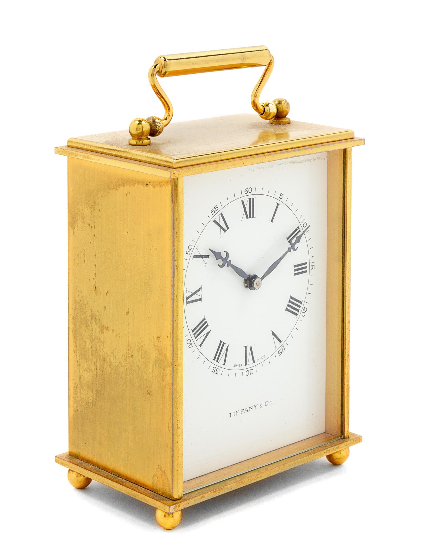 A Gilt Metal Desk Clock