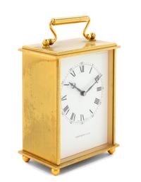 A Gilt Metal Desk Clock