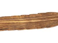 A Wooden Parcel Gilt Quill Weather Vane Fragment