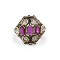 ANTIQUE, RUBY AND DIAMOND RING