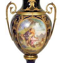 A Pair of Sèvres Style Porcelain Urns