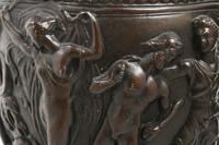 A Pair of Grand Tour Cast Metal and Marble Urns