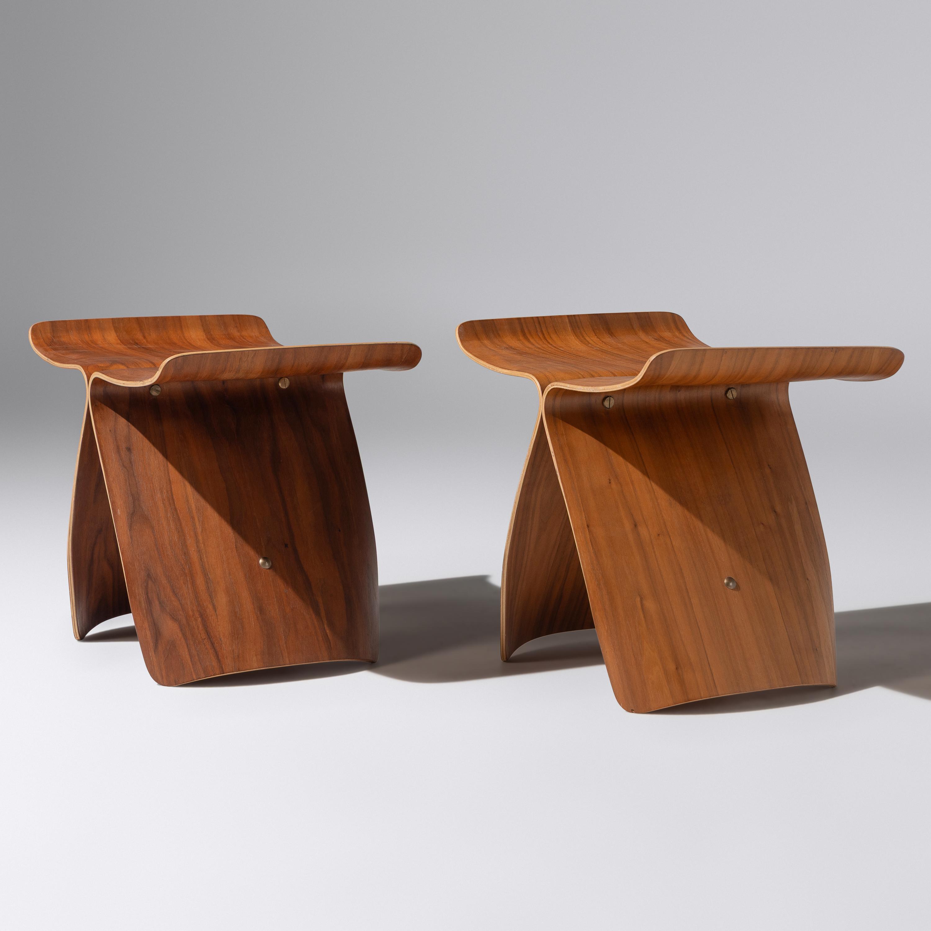 Sori Yanagi (Japanese, 1915–2011) — Pair of Butterfly Stools for Tendo Mokko, Japan, 1954 / c. 2010