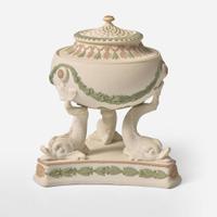 A Wedgwood Tricolor Jasperware "Dolphin" Pastille Burner UK, circa 1880
