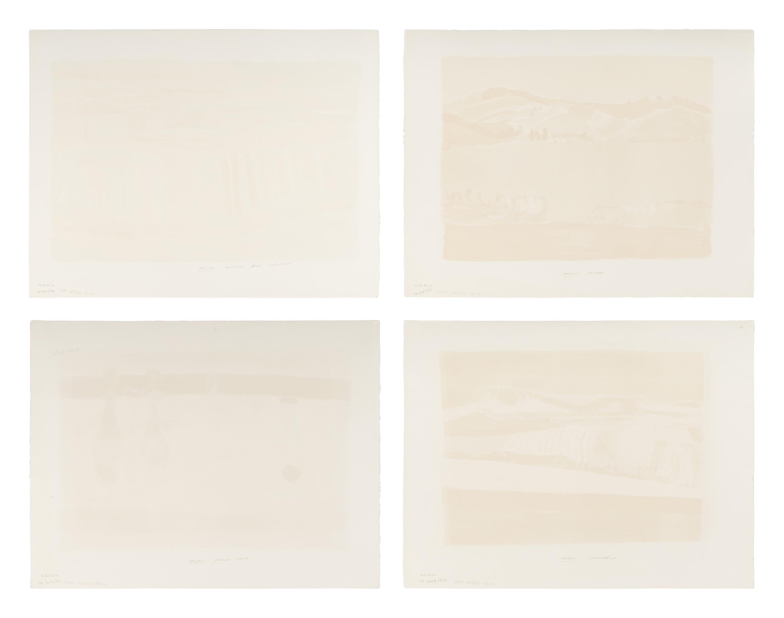 A Group of Four Prints ( Untitled Blue Landscape; Paysage; Nature Morte; Cortablon) , 1969