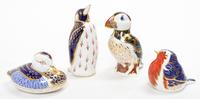A Collection of Royal Crown Derby Porcelain Figural Paperweights Height of tallest 5 1/4 inches. — LATE 20TH CENTURY