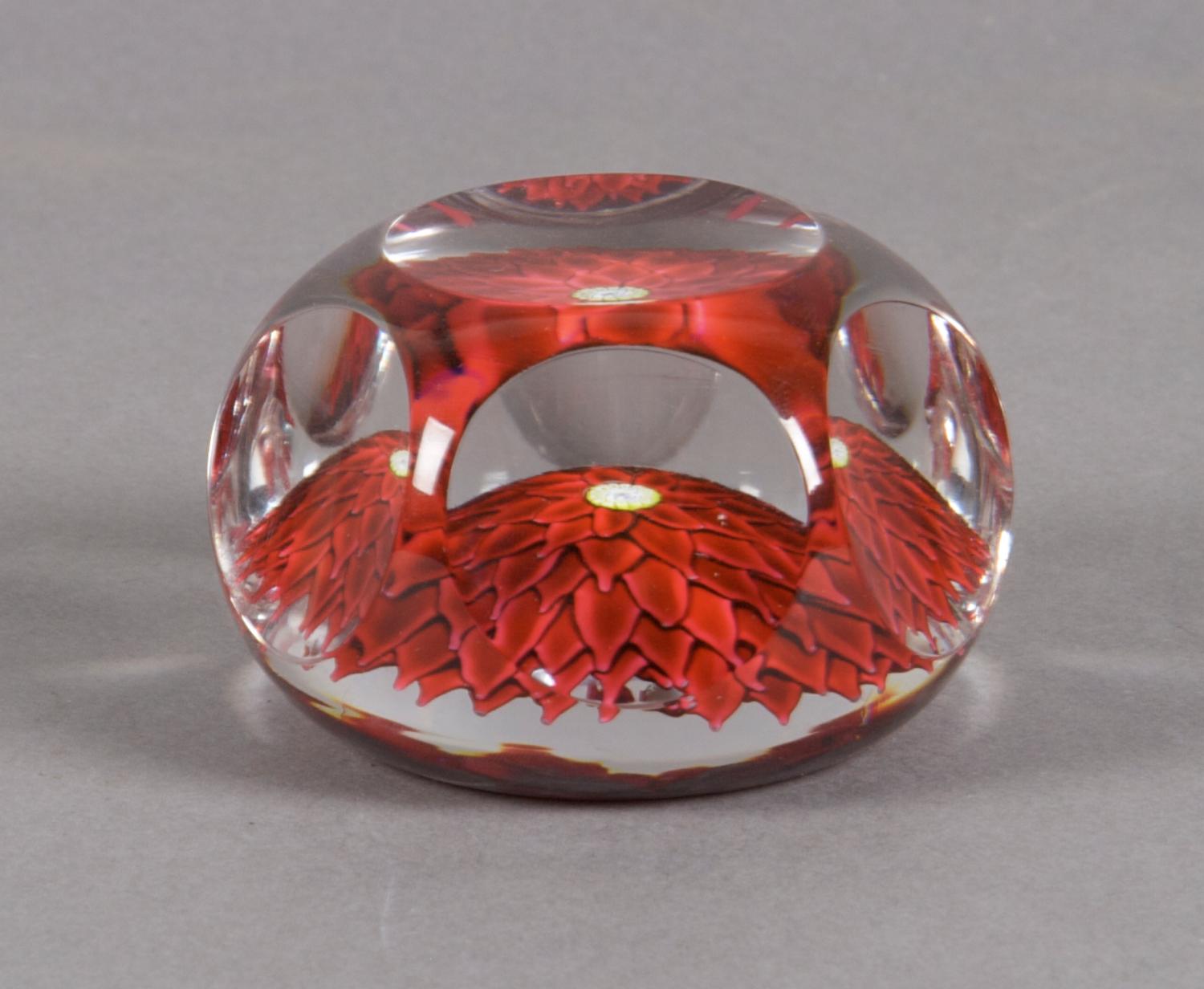 A St. Louis Faceted Paperweight, Diameter 3 1/4 inches.
