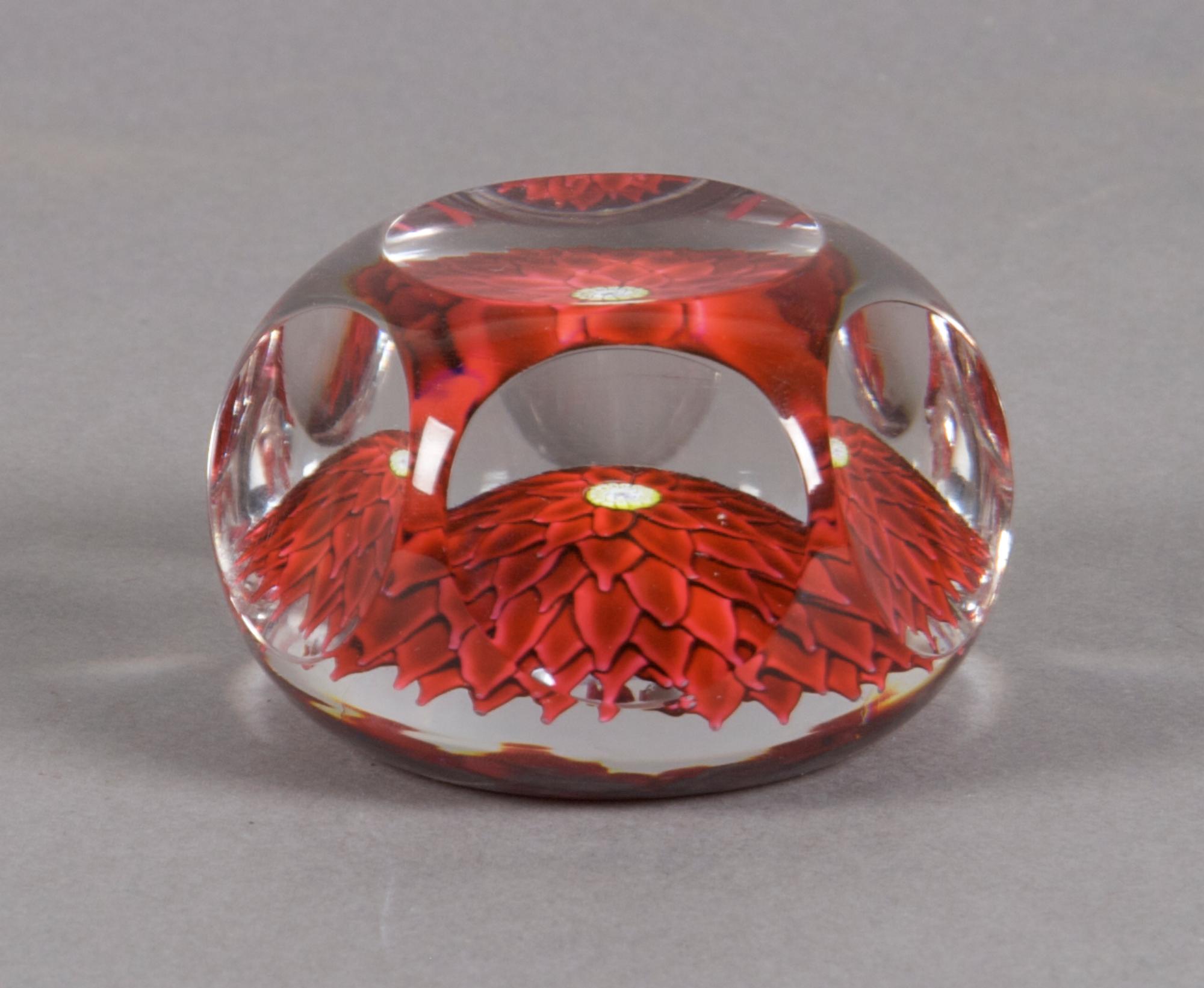 A St. Louis Faceted Paperweight, Diameter 3 1/4 inches.