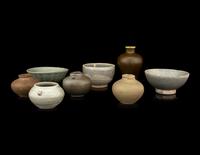 Eight Chinese Monochrome Glazed Porcelain Wares
