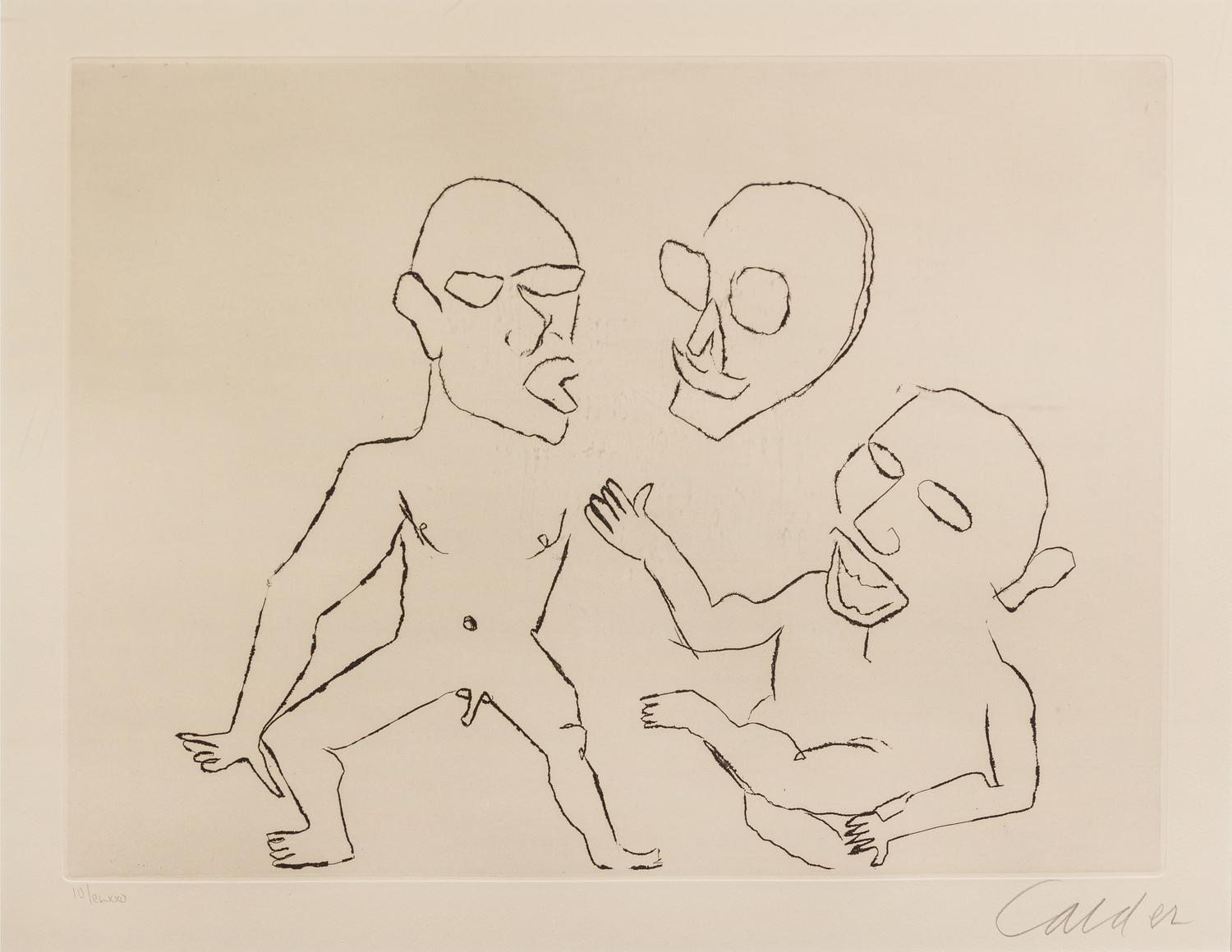 Alexander Calder, (American, 1898-1976), Untitled (2 plates from Santa Claus by E.E. Cummings), 1974