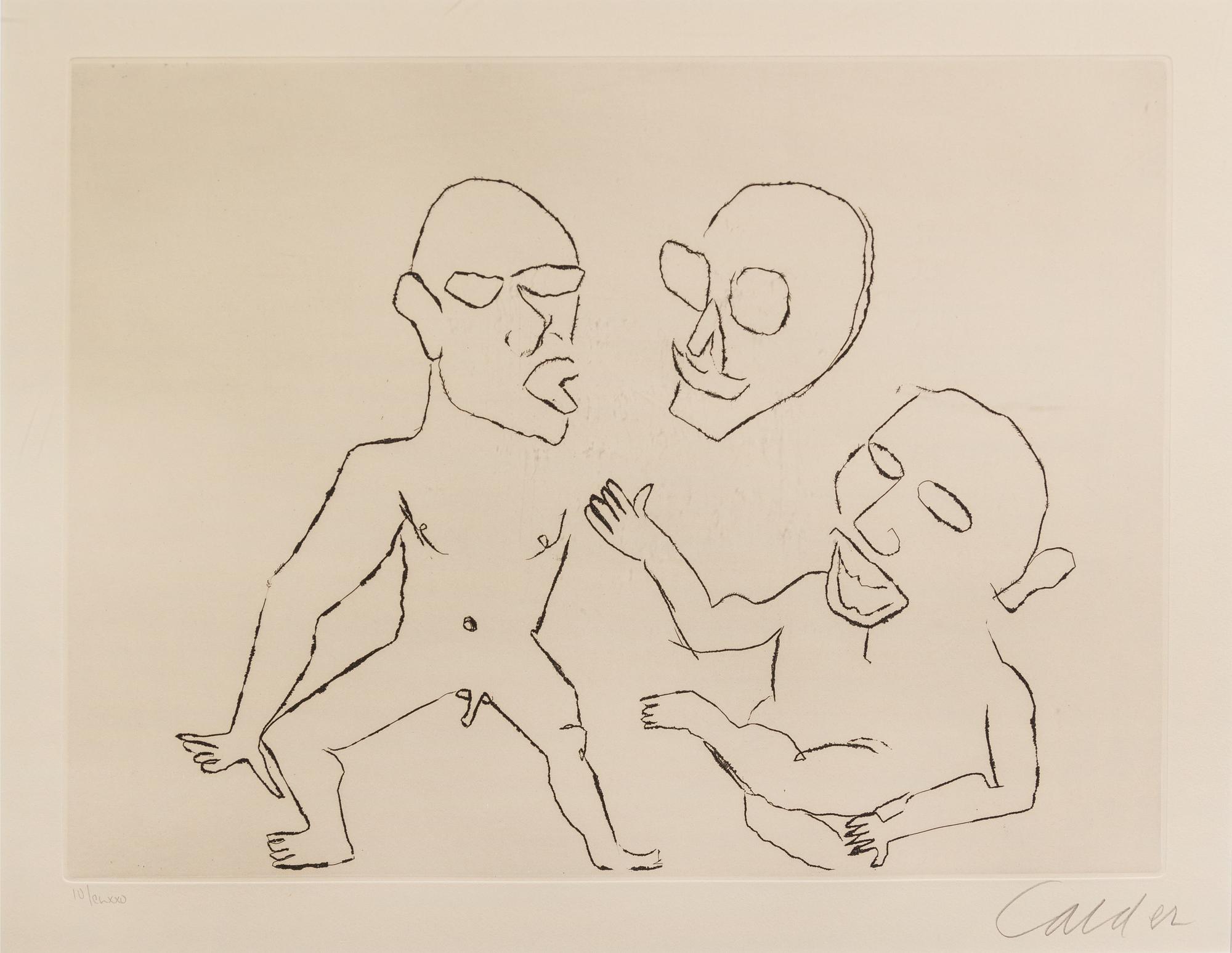 Alexander Calder, (American, 1898-1976), Untitled (2 plates from Santa Claus by E.E. Cummings), 1974