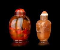 Two Chinese Agate Snuff Bottles