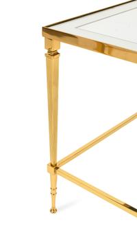 A Set of Three Gilt Metal and Glass Nesting Tables