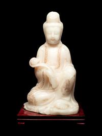 Five Chinese Carved Hardstone Figures of Immortals
