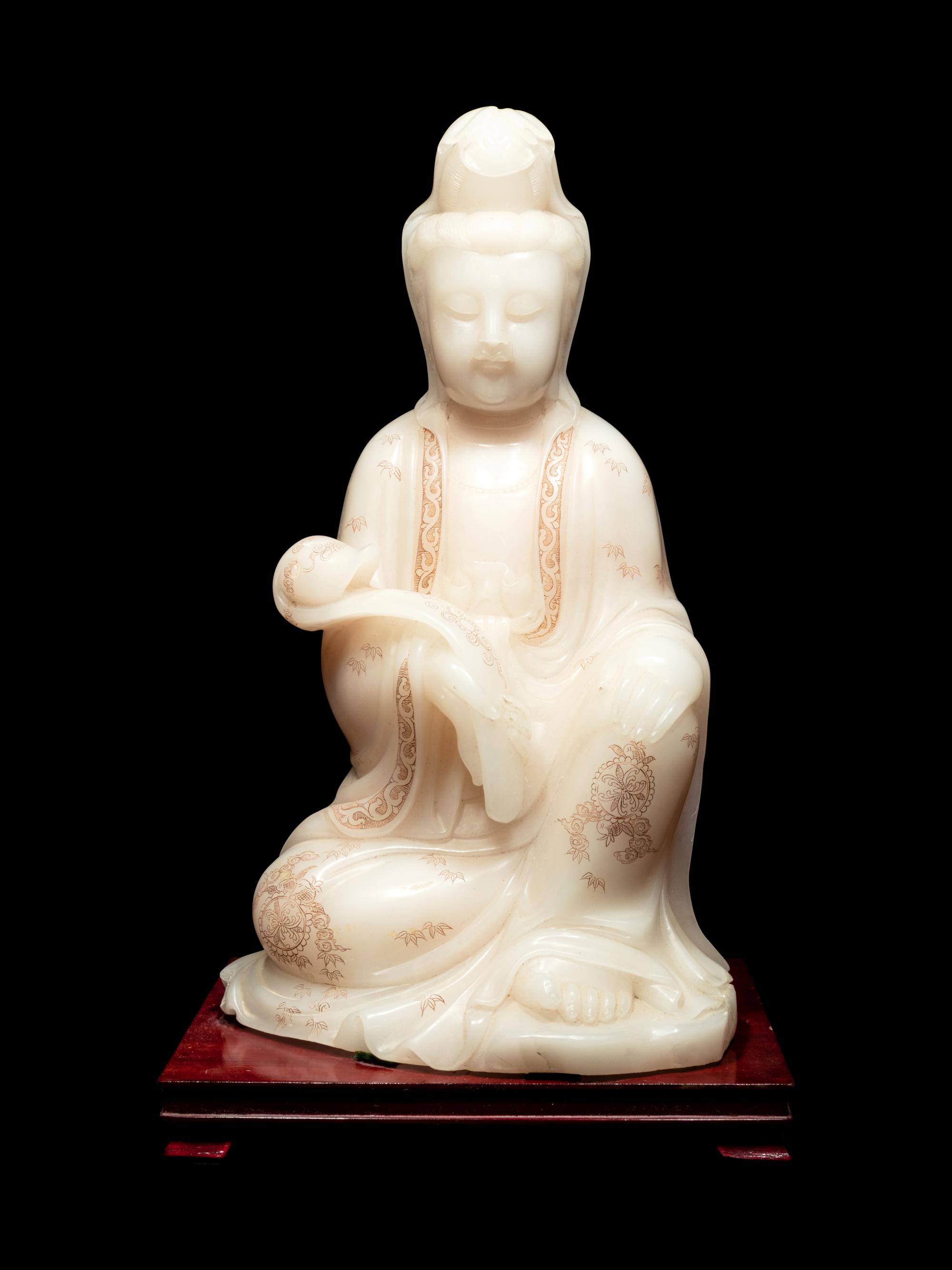 Five Chinese Carved Hardstone Figures of Immortals