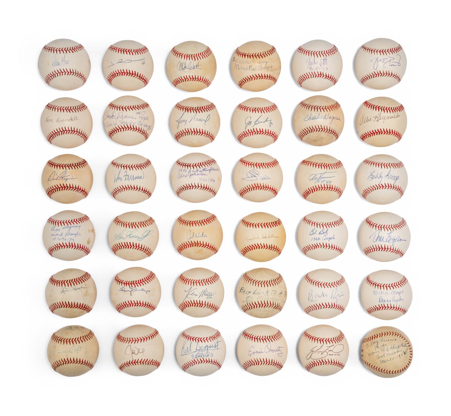 Bases Loaded Signed Autograph Baseball Group No. 45