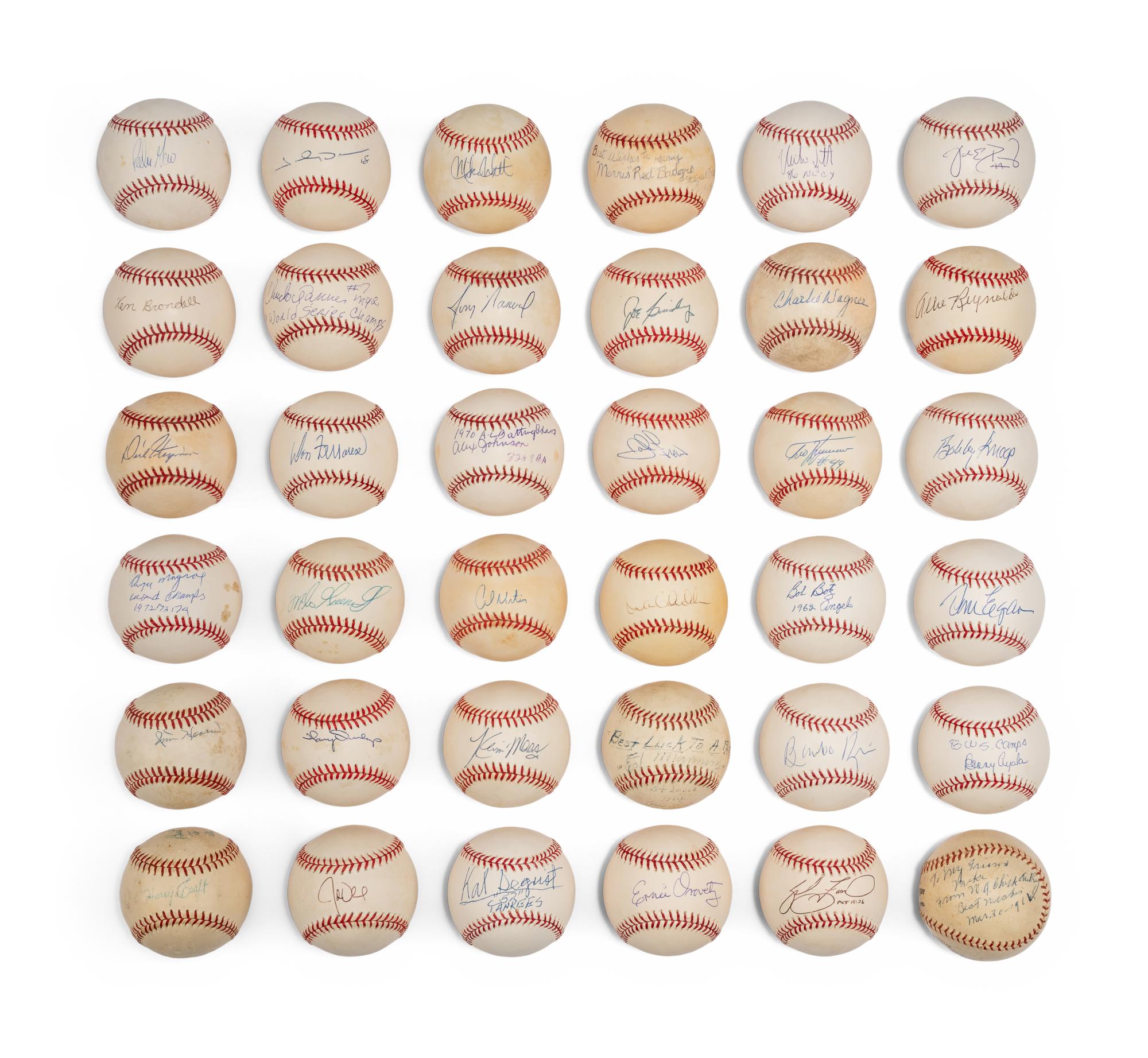 Bases Loaded Signed Autograph Baseball Group No. 45