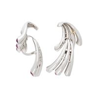 PLATINUM AND RUBY EARCLIPS
