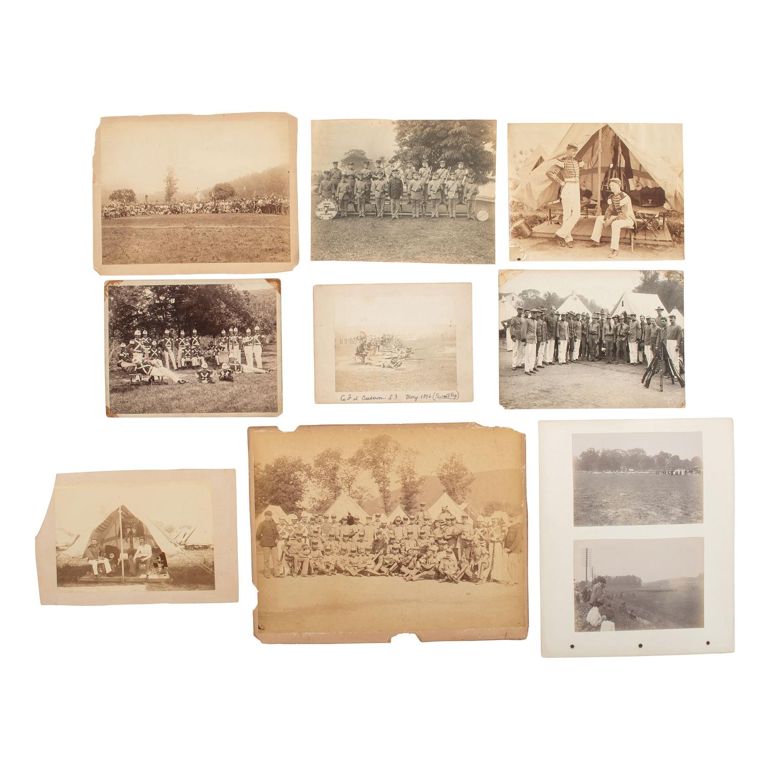 [Early Photography] Group of 23 Photographs of the 7th New York State Militia. Ca 1870s-1900s.