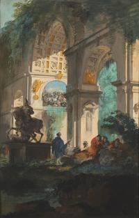 Giuseppe Bernardino Bison (Italian, 1762-1844) — Capriccio with a Triumphal Arch