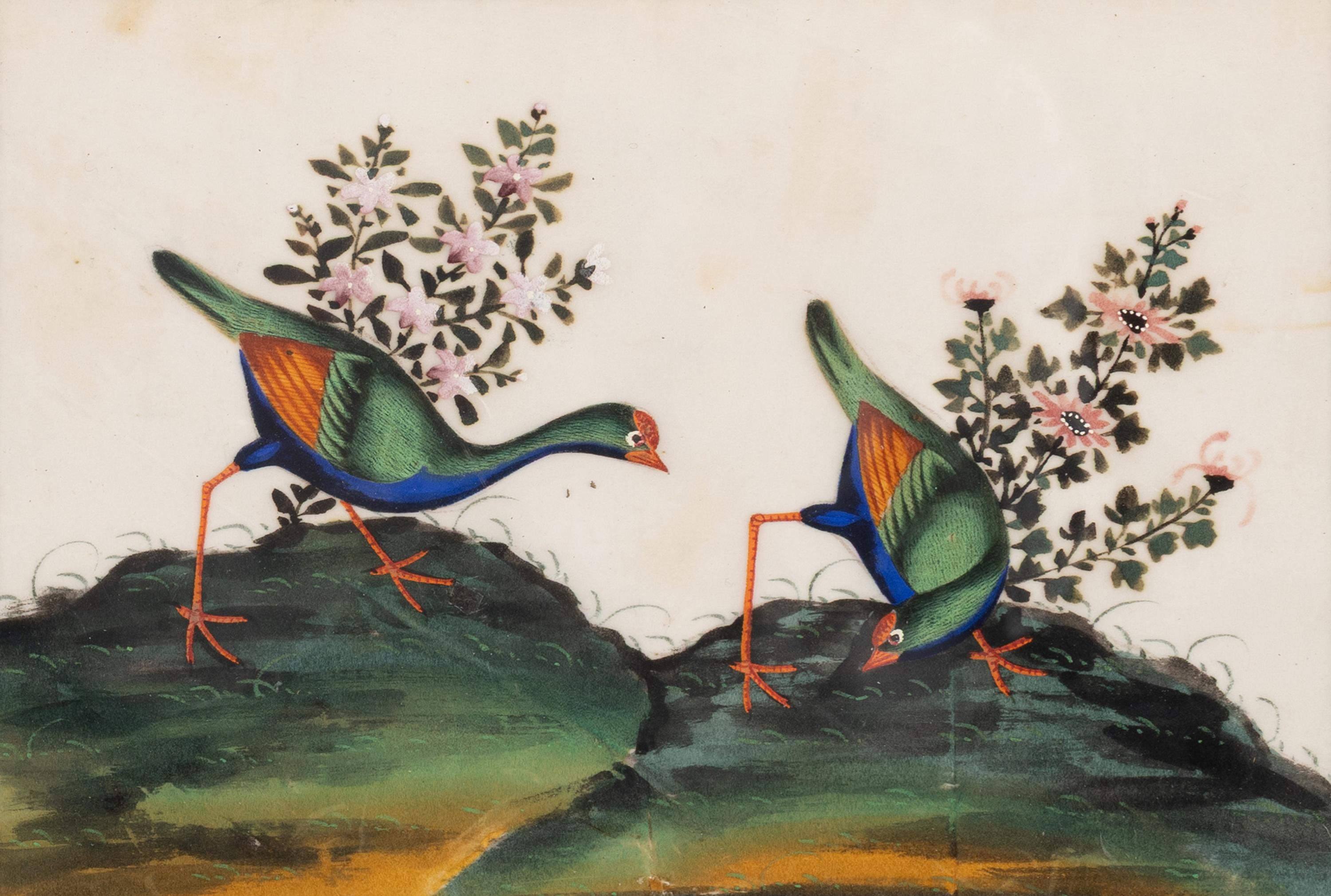 A Set of Twelve Chinese Export Watercolor and Pith Paintings