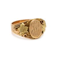 Bicolor Gold Signet Ring