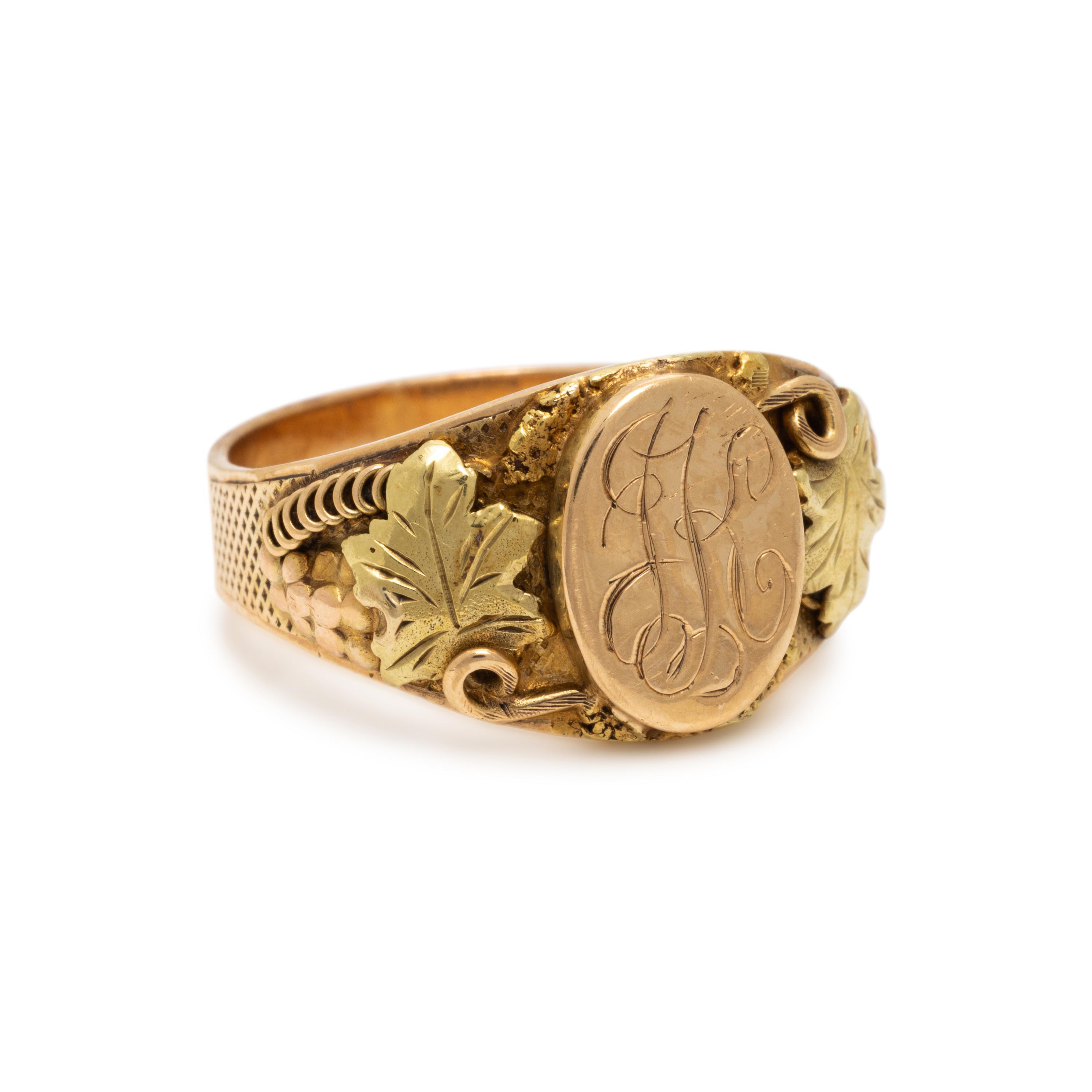 Bicolor Gold Signet Ring