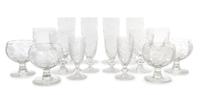 A Cut Glass Stemware Service Height of tallest 7 1/2 inches.