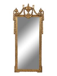 A Pair of Louis XVI Style Giltwood Pier Mirrors