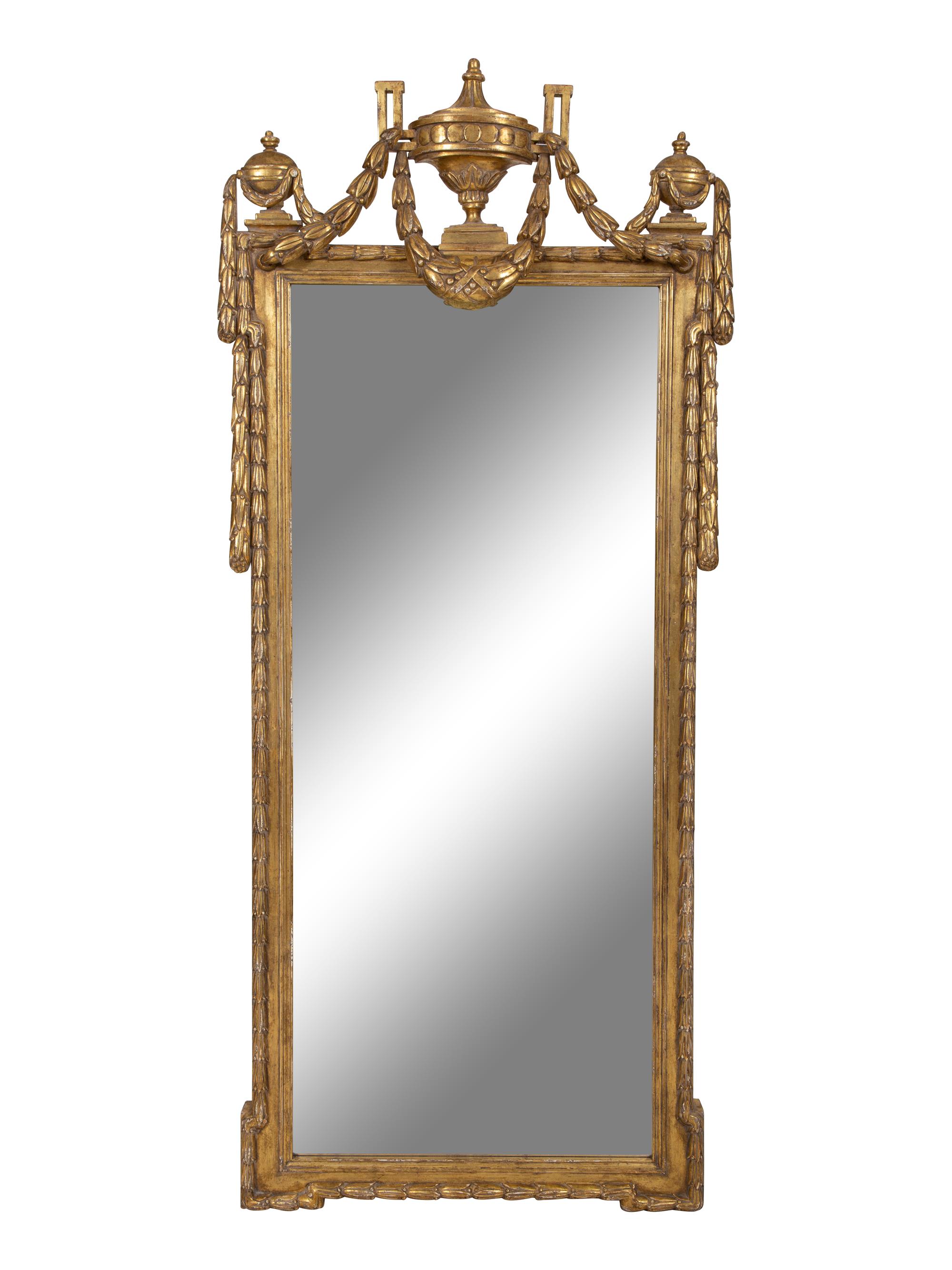 A Pair of Louis XVI Style Giltwood Pier Mirrors