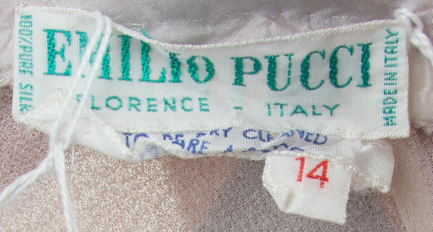 An Emilio Pucci Brown Chiffon Print Tunic Dress, Size 14.