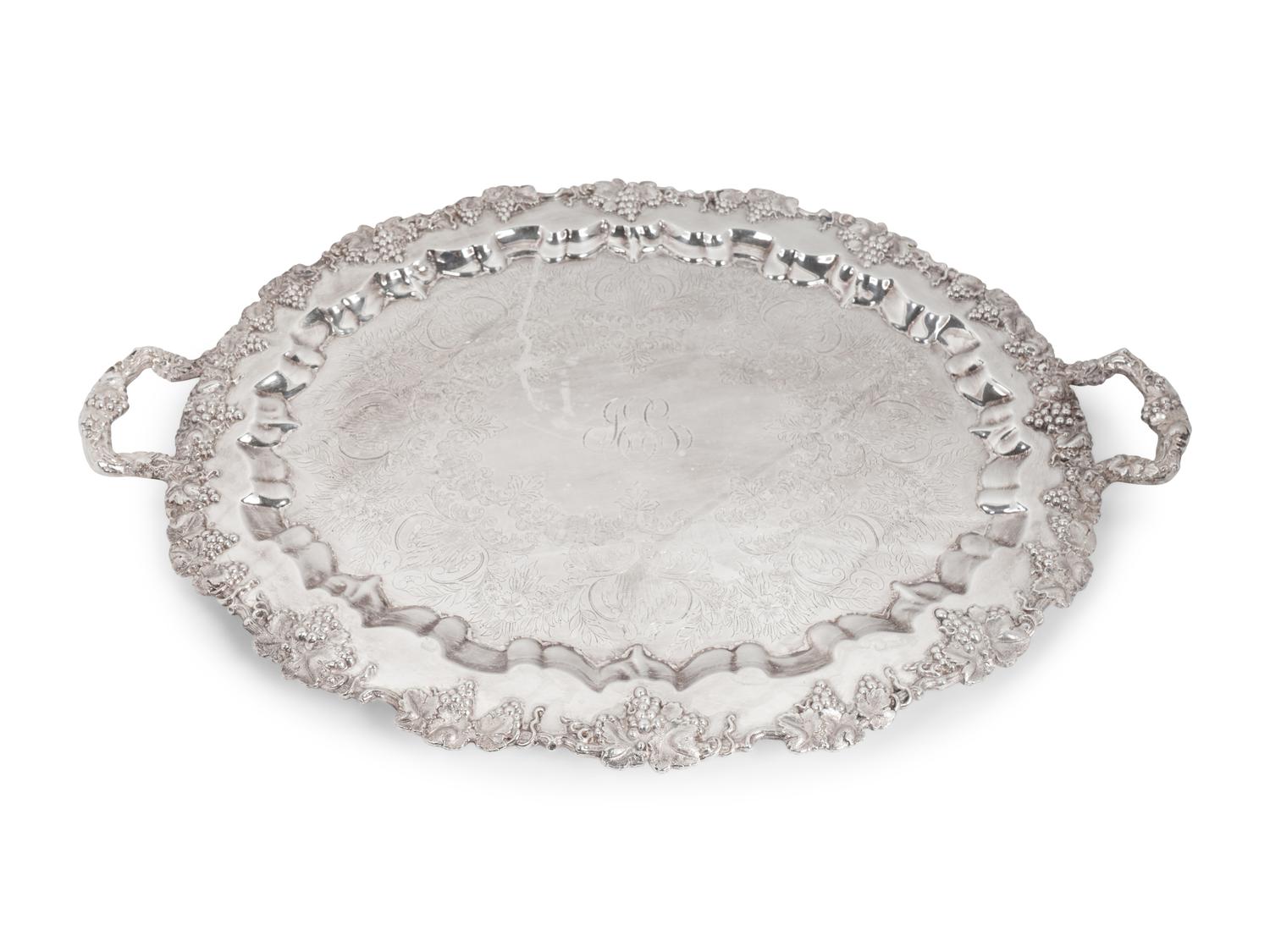 An American Silverplated Two-Handled Oval Footed Tray — E.G. WEBSTER & SON, 20TH CENTURY