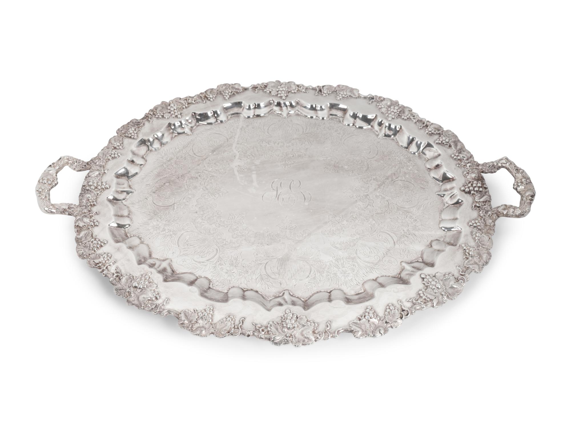 An American Silverplated Two-Handled Oval Footed Tray — E.G. WEBSTER & SON, 20TH CENTURY