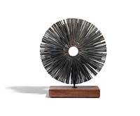 A Brutalist Metal Table-Top Sunburst Sculpture