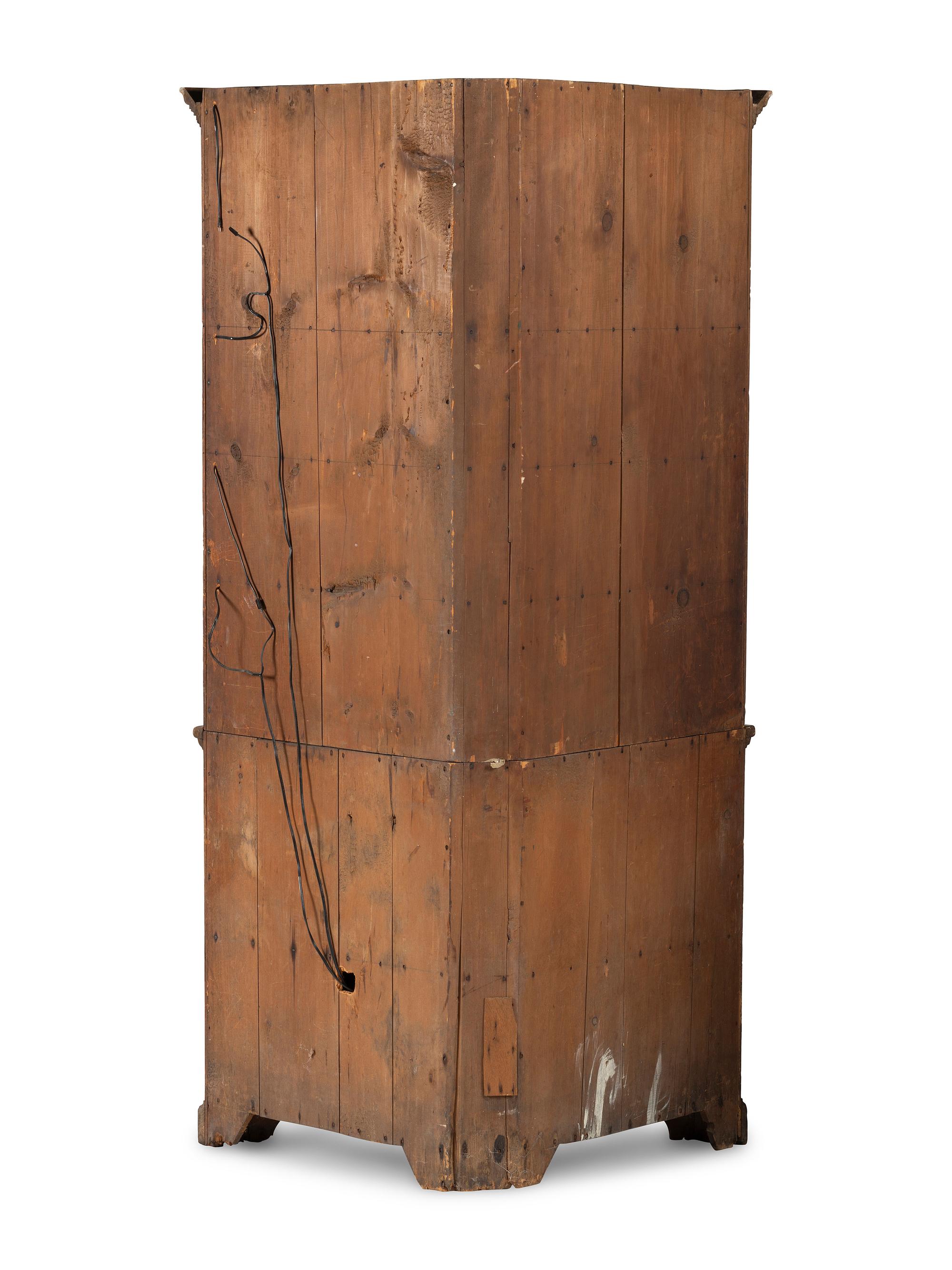 A Country Federal Grain-Painted Pine Corner Cupboard