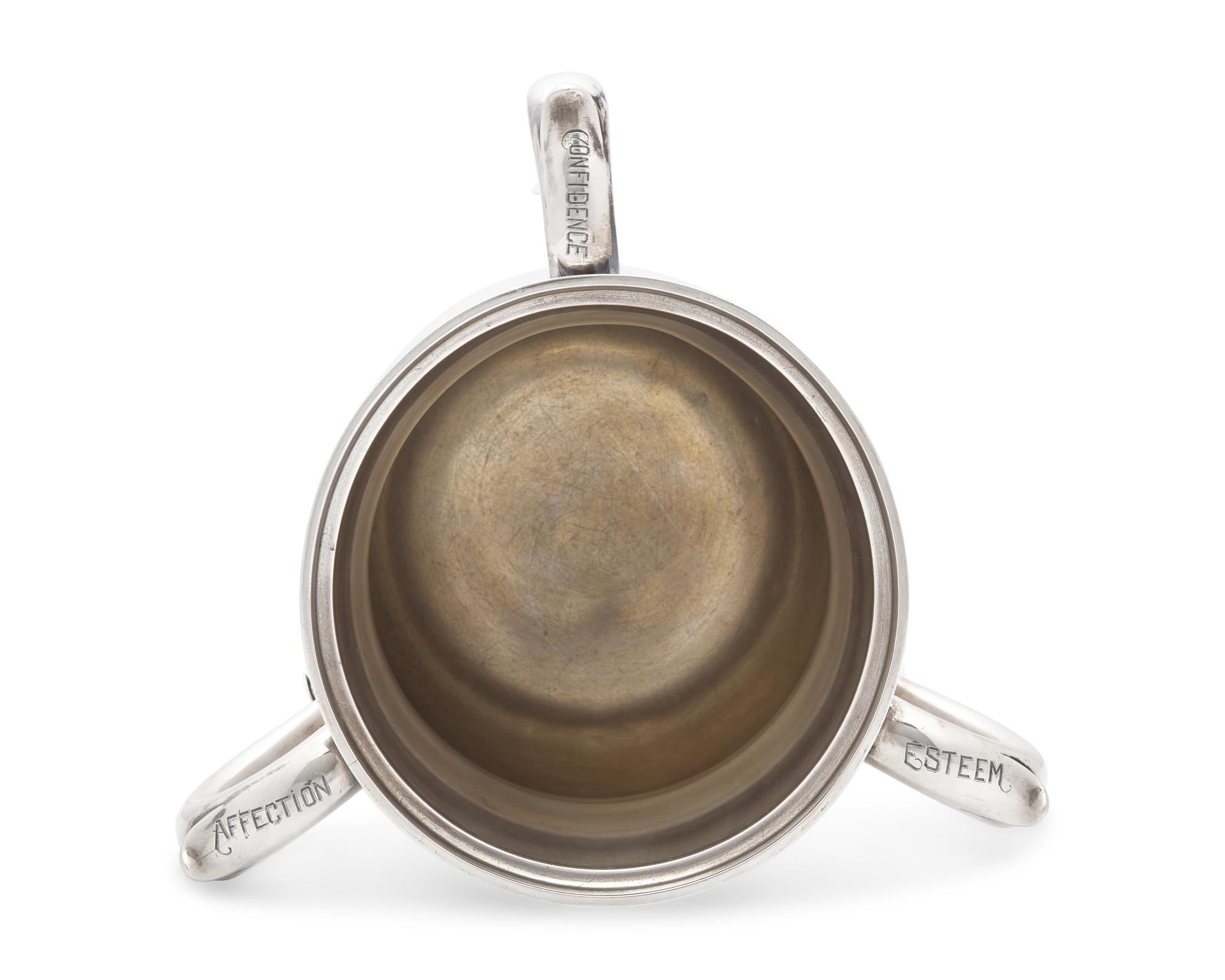 A Three-Handled Sterling Silver Presentation Cup