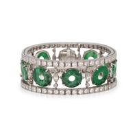 VINTAGE, JADE AND DIAMOND BRACELET