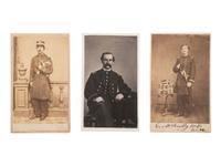 [CIVIL WAR]. A group of 3 CDVs of Brown Water Navy officers, incl. Surgeon George H. Bixby, Paymaster J.P. Kelley, and Acting Ensign James M. Holmes.