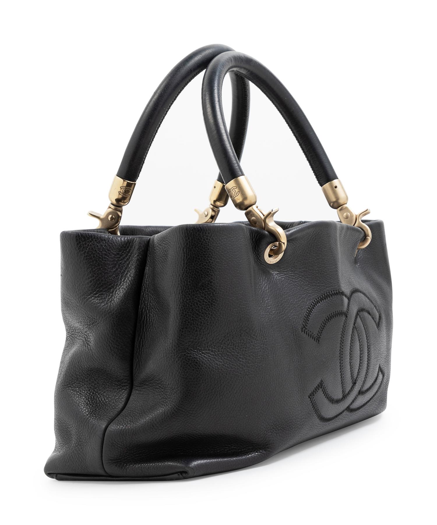 Chanel Black Leather CC Handbag, 2003-04