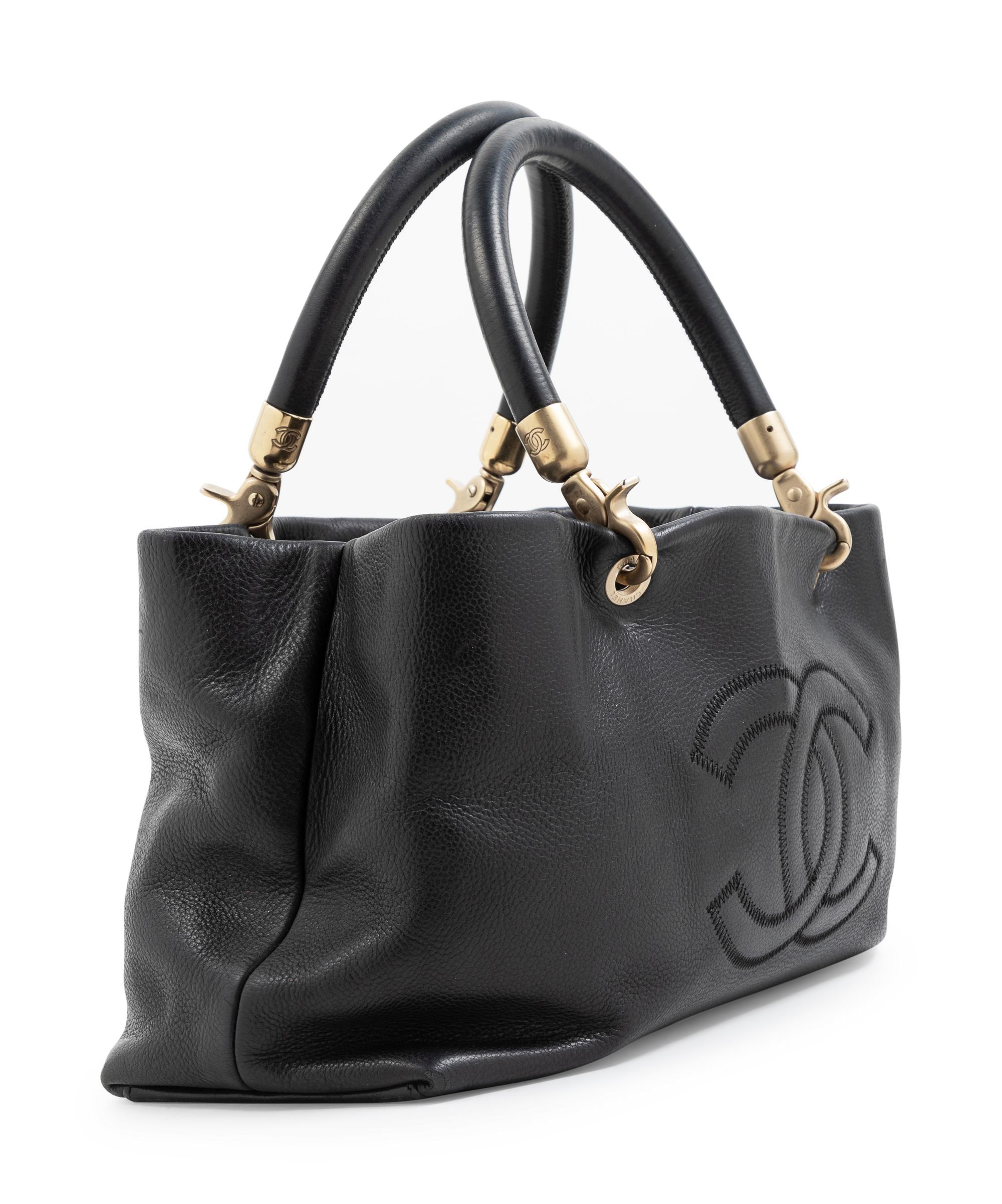 Chanel Black Leather CC Handbag, 2003-04