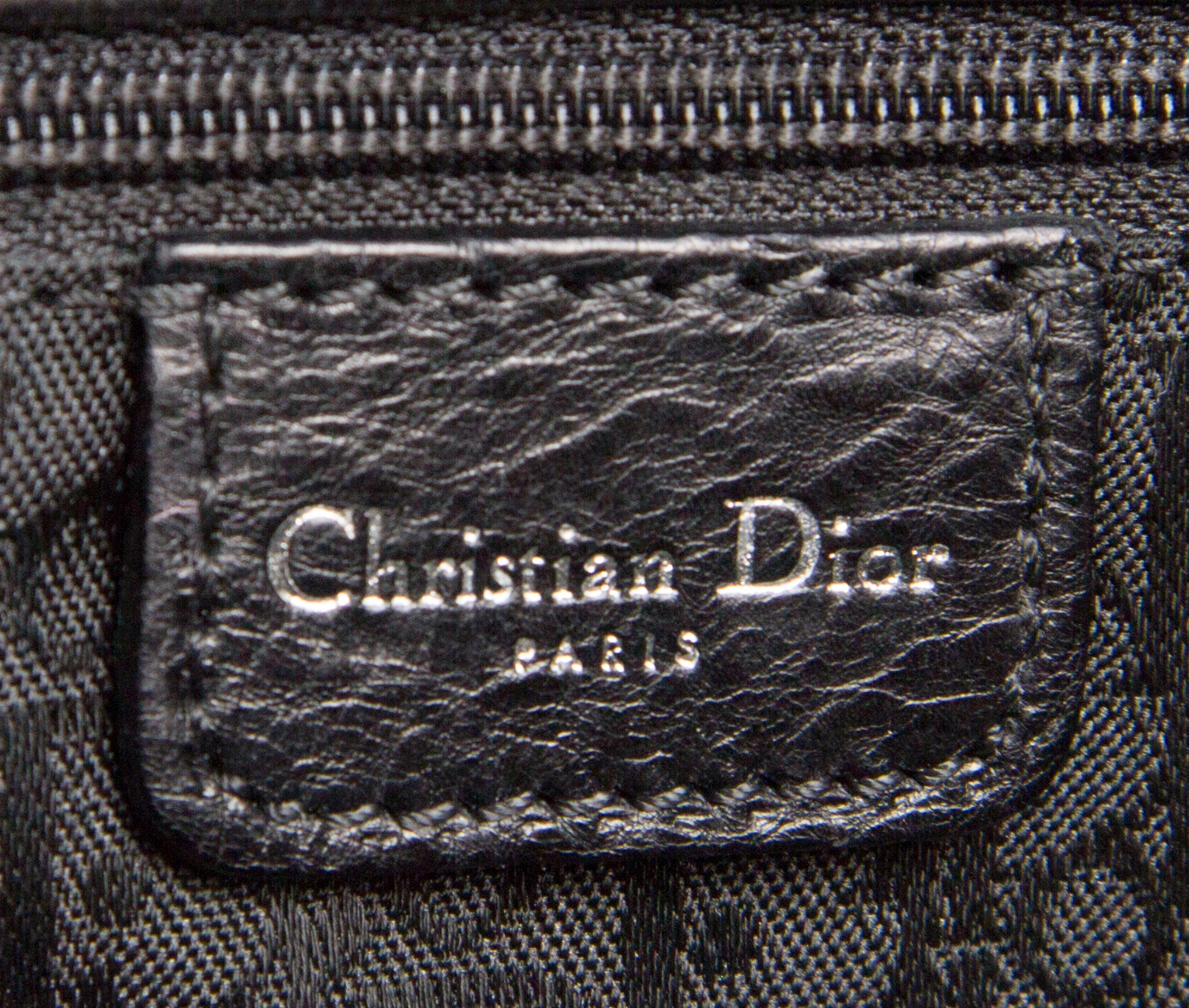 A Christian Dior Black Leather Handbag, 11.5" x 8" x 3.5".