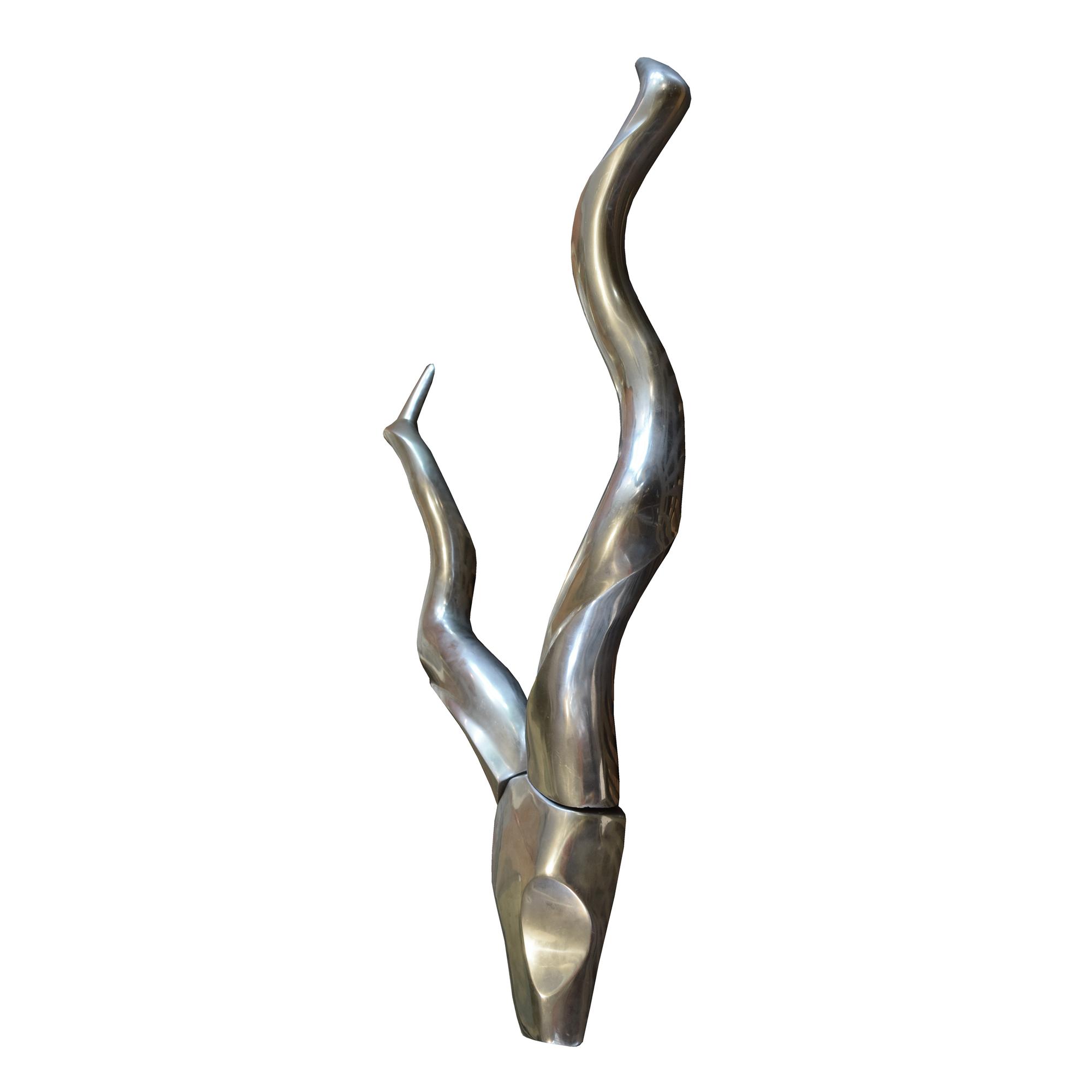 A Modern Aluminum Antelope 35" W x 6" D x 43" H — France, 21st Century