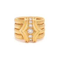 SEIDENGANG, YELLOW GOLD AND DIAMOND HAREM RING